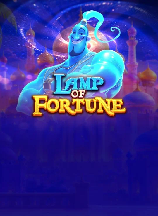 Lamp of Fortune slot game key art, featuring a genie above an Arabian palace
